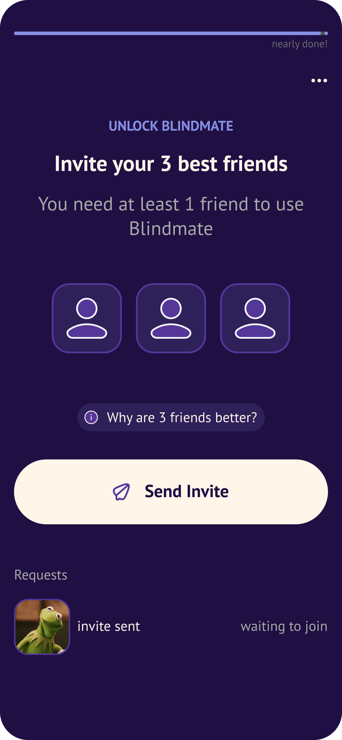 Invites sent onboarding screen