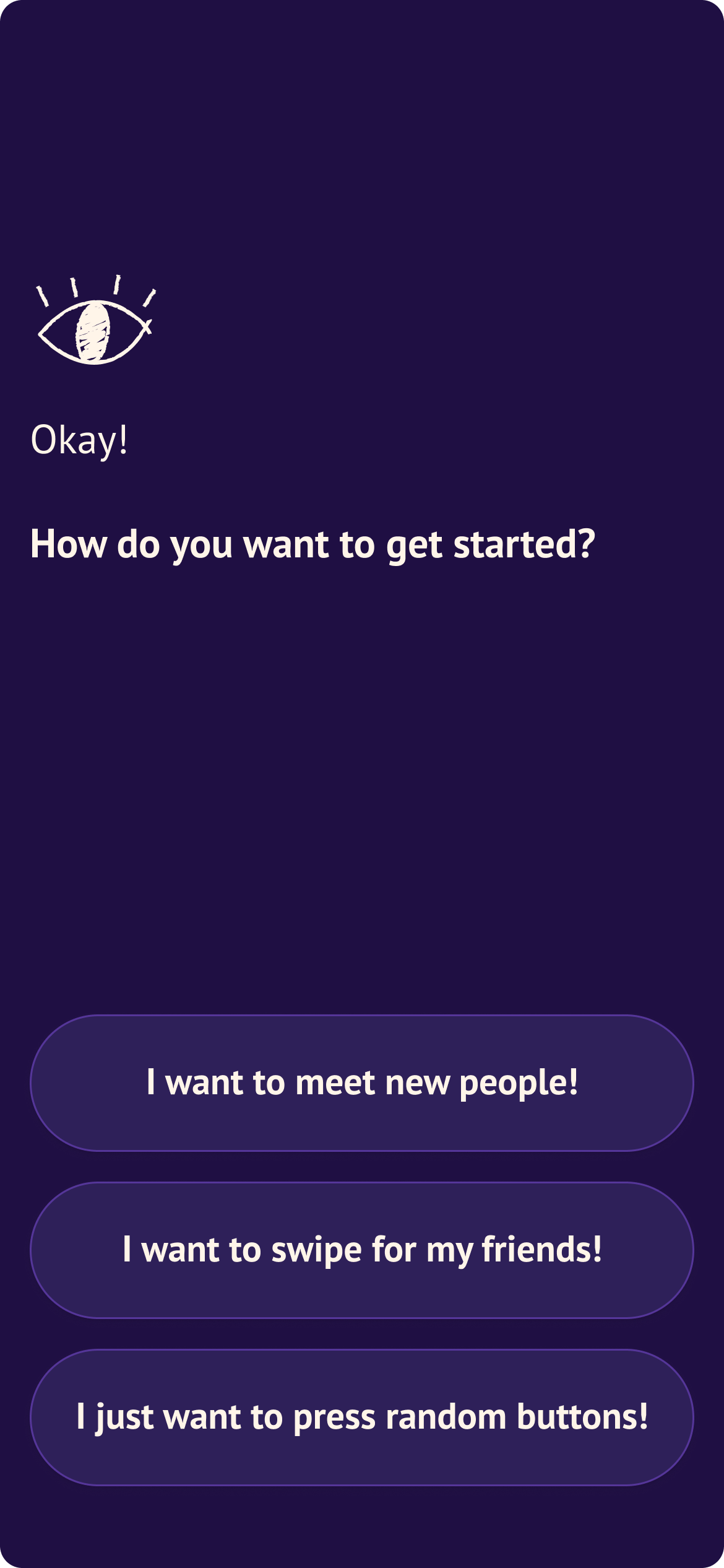 After: conversational role selection