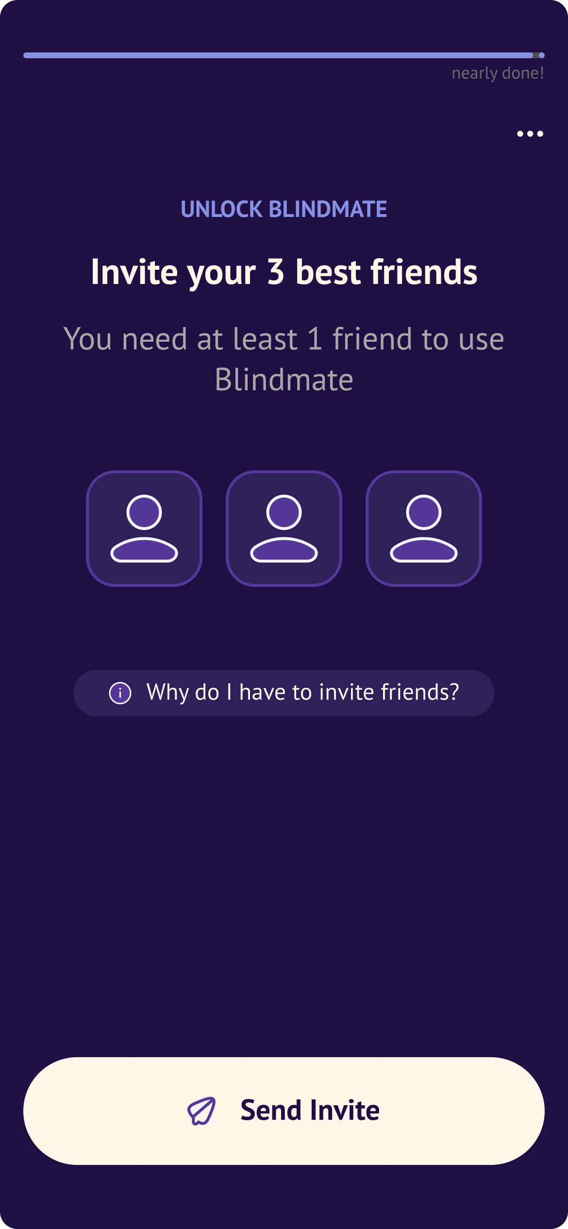 After: improved invite screen