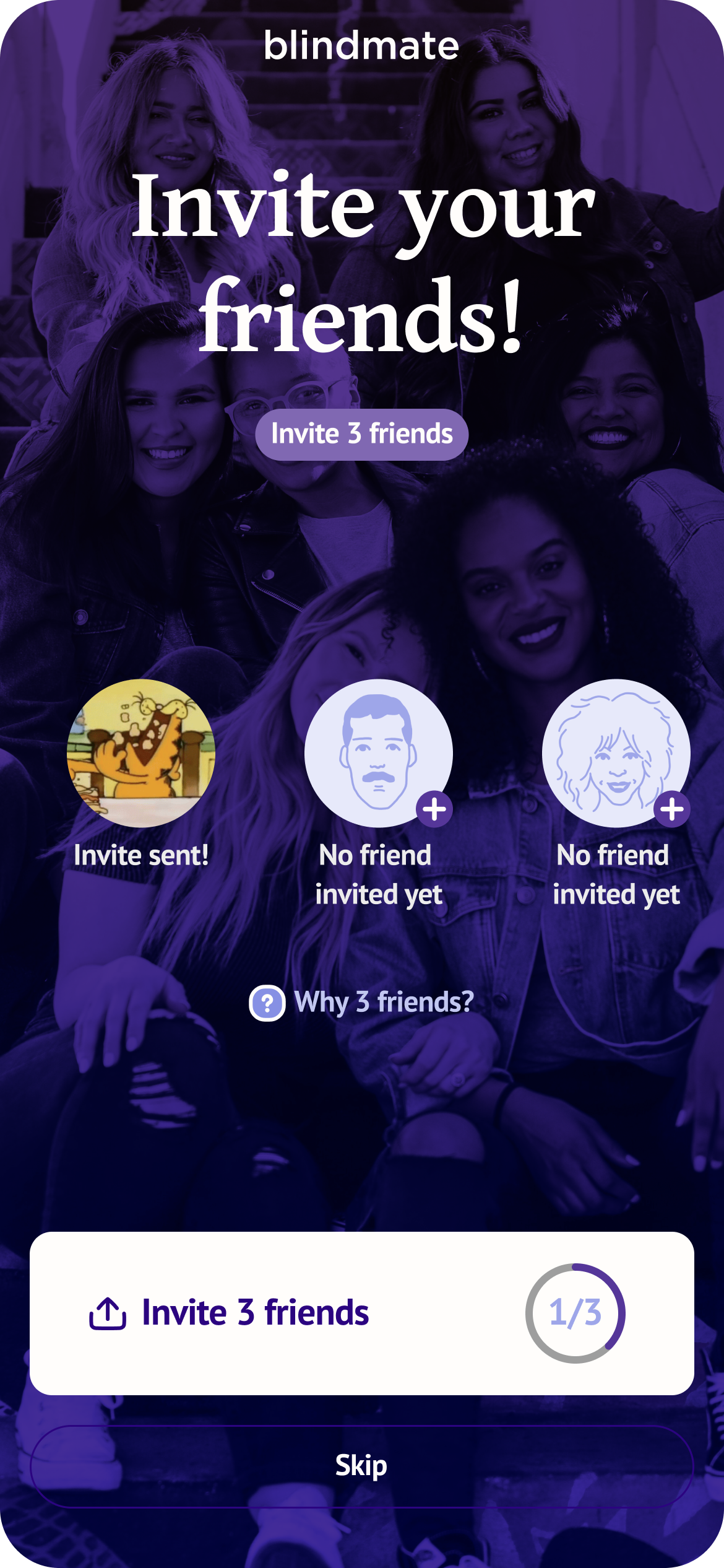 Wall iteration 1: Invite your friends
