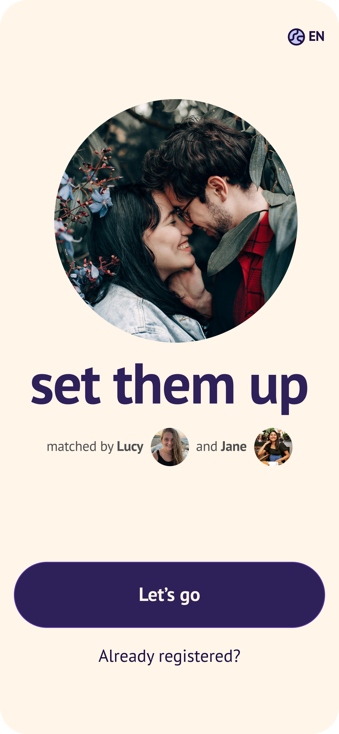 Welcome screen variant 3: set them up