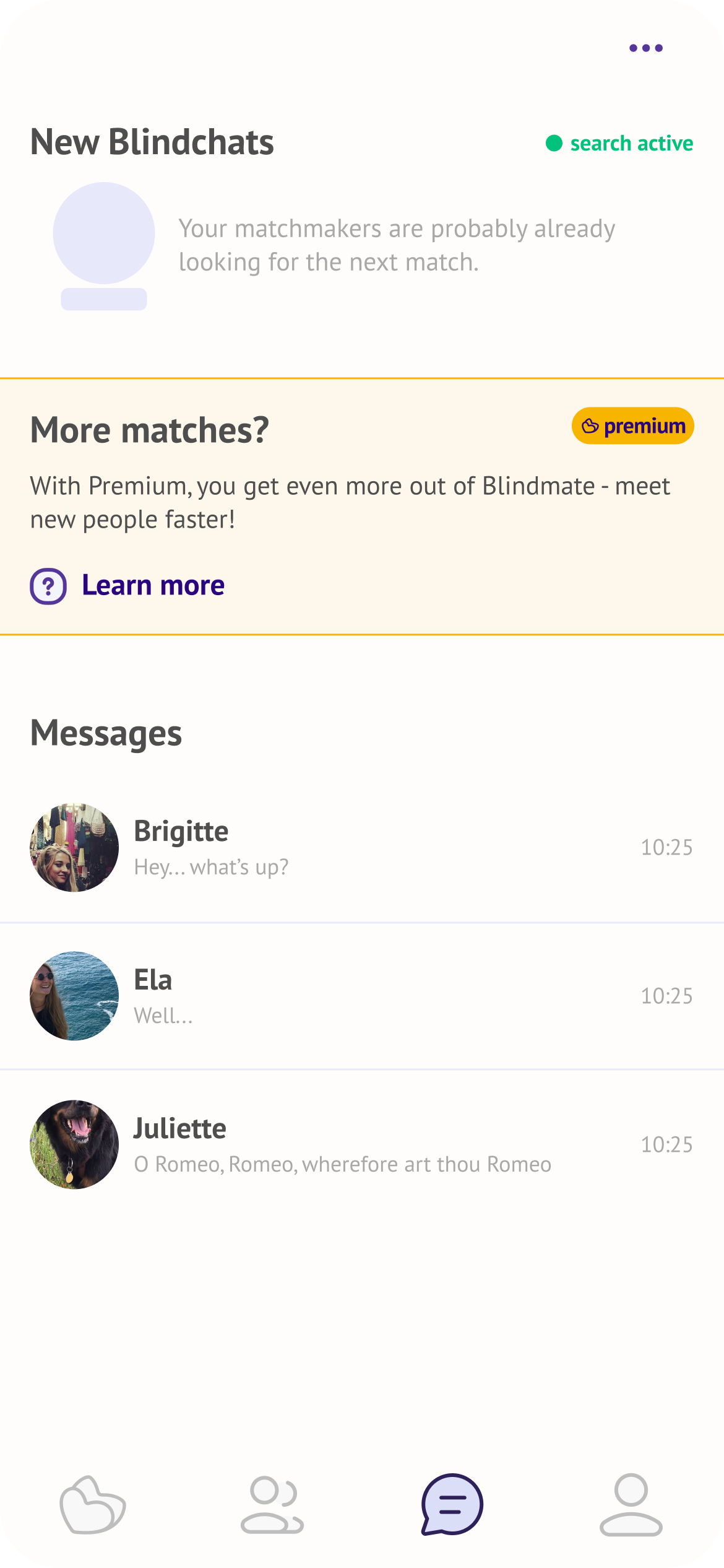 Premium placement — Chats page