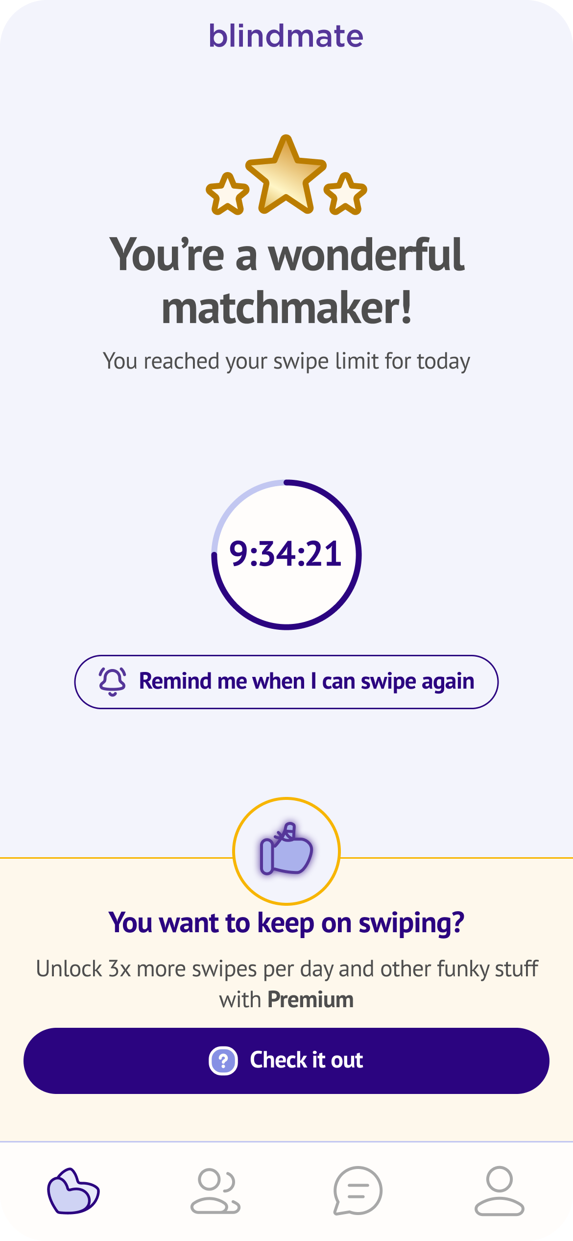 Premium placement — Swipe limit