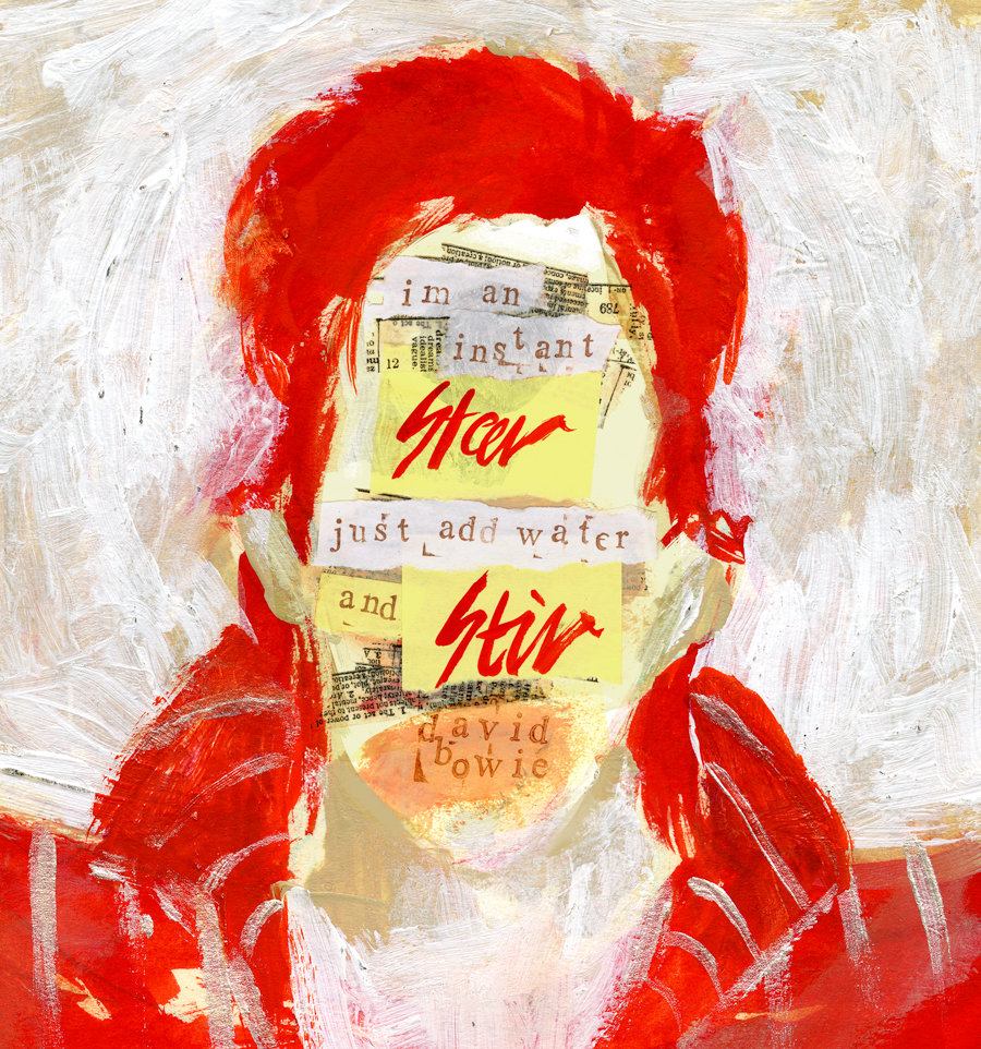 David Bowie mixed-media portrait