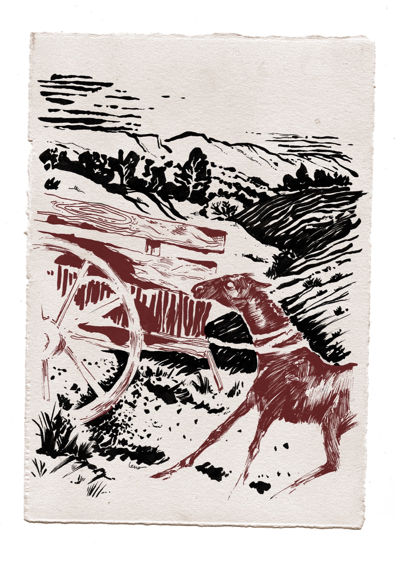 Illustration for Michael Morpurgo's 'War Horse', Folio Society